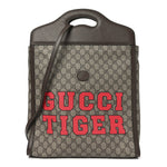GG Supreme Monogram Textured Dollar Calfskin Web Gucci Tiger Slip Handle Tote Beige Ebony Live Red New Shamarock New Acero