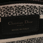 Canvas Houndstooth Embroidered Medium Lady D-Lite Black White