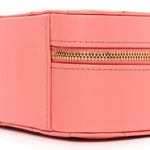 Lambskin Quilted Top Handle Small Vanity Case Pink