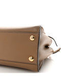 Vitello Seta Fabric Jacquard FF 1974 Mini Peekaboo Iconic Satchel Sand Tobacco Moro