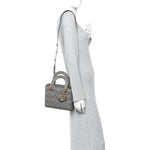 Lambskin Cannage Small Lucky Badges My Lady Dior Grey