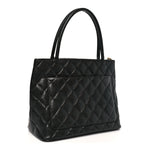 Caviar Quilted Medallion Tote Black