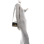 GG Supreme Monogram Calfskin Mini Padlock Top Handle Shoulder Bag Beige Black Cuir