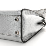 Cuoio Romano Lux Selleria Mini Peekaboo Iconic Satchel Argento