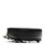 Grained Calfskin Web Mini Ophidia Round Shoulder Bag Black