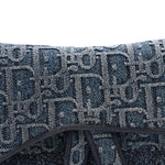 Oblique Embroidered Saddle Bag Denim Blue