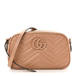 Calfskin Matelasse Monochrome Small GG Marmont Chain Shoulder Bag Camelia