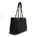 Caviar Quilted Grand Shopping Tote GST Black