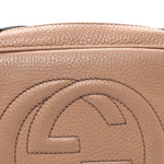 Pebbled Calfskin Small Soho Disco Bag Rose Beige