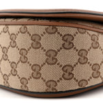 GG Monogram Calfskin Medium Blondie Top Handle Bag Beige Dark Brown