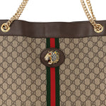 GG Supreme Monogram Large Rajah Chain Tote Beige New Acero