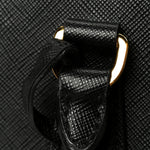 Saffiano Lux Large Galleria Double Zip Tote Black
