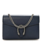 Dollar Calfskin Crystal Mini Dionysus Chain Wallet Blue Agata Black Diamond