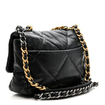 Lambskin Quilted Medium Chanel 19 Flap Black
