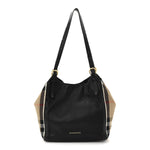 Grainy Calfskin House Check Small Canterbury Black
