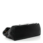 Lambskin Quilted Small Loulou Puffer Monogram Chain Satchel Black