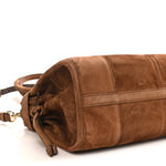 Suede Triangle Medium Bonnie Shoulder Bag Cacao