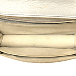 Metallic Grained Calfskin Medium Diorama Flap Bag Silver