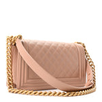 Caviar Quilted Medium Boy Flap Beige