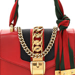 Calfskin Mini Sylvie Chain Shoulder Bag Hibiscus Red