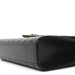 Grain De Poudre Textured Mixed Matelasse Triquilt Medium Monogram Satchel Black