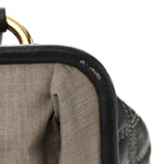 Calfskin Quilted Stam Dark Grey