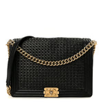 Braided Sheepskin Large Boy Reverso Flap Black