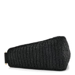 Yarn Raffia Effect Crochet Triangle Shoulder Bag Black