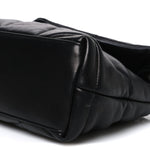 Lambskin Quilted Small Loulou Puffer Monogram Chain Satchel Black