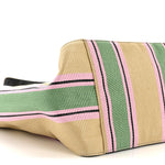 Raffia Striped Logo Tote Multicolor
