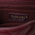 Calfskin Chevron Quilted Top Handle Flap Red