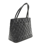 Caviar Quilted Medallion Tote Black