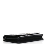 Patent Calfskin Quilted Boy Wallet On Chain WOC Black