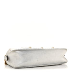 Metallic Calfskin Matelasse Studded Small Pearly GG Marmont Chain Shoulder Bag Silver