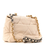 Goatskin Quilted Medium Chanel 19 Flap Light Beige
