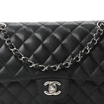 Caviar Quilted Medium Double Flap Black