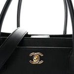 Calfskin Cerf Executive Shopper Tote Black