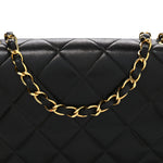 Lambskin Quilted Medium Single Flap Black
