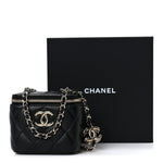 Lambskin Quilted Mini CC Crush Vanity Case With Chain Black