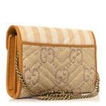 Raffia GG Monogram Matelasse GG Marmont Chain Wallet Natural Beige Off White Sun Oil