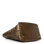 Metallic Aged Calfskin Quilted Origami Tote Bronze