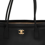 Calfskin Archetype Small Shopping Tote Black