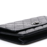 Glazed Aged Calfskin Reissue Wallet On Chain WOC So Black