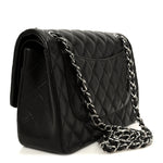 Caviar Quilted Jumbo Double Flap Dark Brown