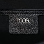 Grained Calfskin Saddle Messenger Bag Black