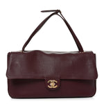 Grained Calfskin Small Souplissimo Maxi Flap Dark Burgundy