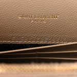 Grain De Poudre Matelasse Chevron Monogram Envelope Chain Wallet Dark Beige