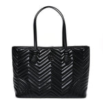 Calfskin Matelasse Monochrome Large GG Marmont Tote Bag Black