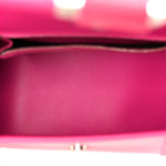 Shiny Box Calfskin Small Hourglass Top Handle Bag Acid Fuchsia