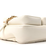 Calfskin Quilted Small Camera Case White